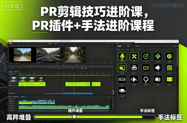 PR剪辑技巧进阶课,PR插件+手法进阶课程-网赚副业网