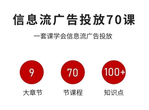 信息流广告投放实战70课,一套课学会信息流广告投放,迄今为止,最系统化教程-网赚副业网