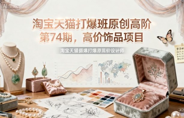 淘宝天猫打爆班原创高阶第74期,高价饰品项目-网赚副业网
