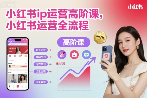 小红书ip运营高阶课,小红书运营全流程-网赚副业网