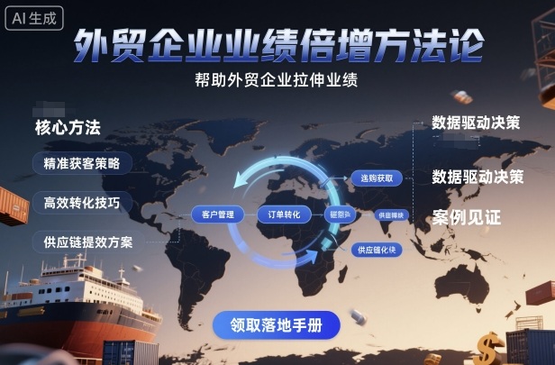 外贸企业业绩倍增方法论,帮助外贸企业拉伸业绩-网赚副业网