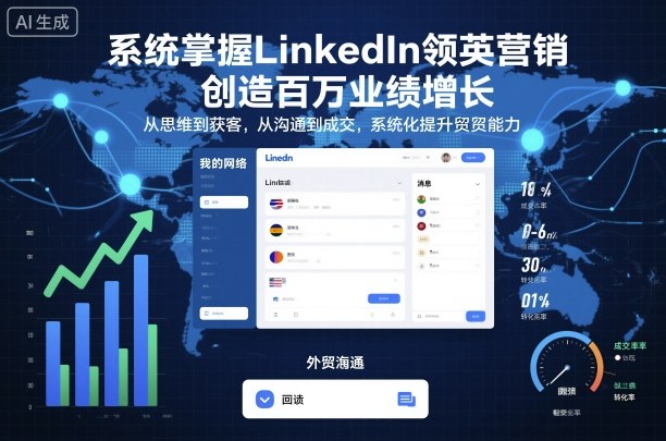 系统掌握LinkedIn领英营销,创造百万业绩增长,从思维到获客,从沟通到成交,系统化提升外贸能力-网赚副业网