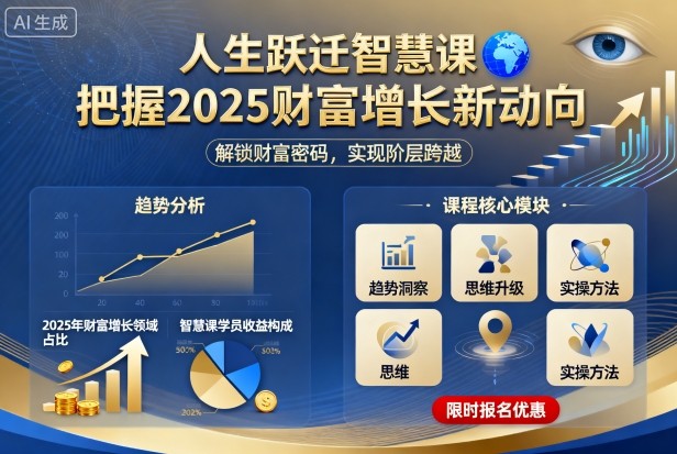 人生跃迁智慧课,把据2025财富增长新动向-网赚副业网