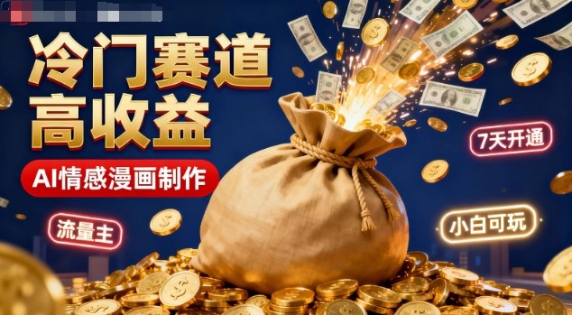 公众号冷门赛道,用AI做情感漫画,7天开通流量主,操作简单,小白可玩-网赚副业网