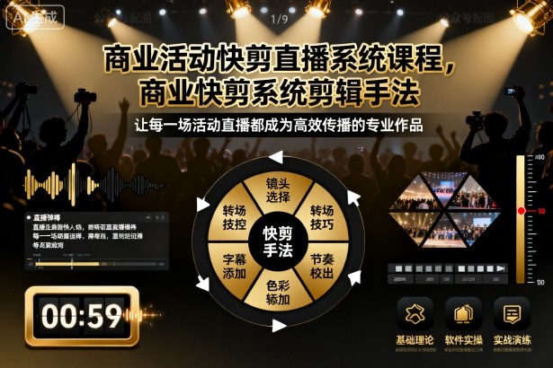 商业活动快剪直播系统课程,商业快剪系统剪辑手法-网赚副业网