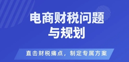 电商企业财税风险与规避,直击财税痛点,制定专属方案-网赚副业网