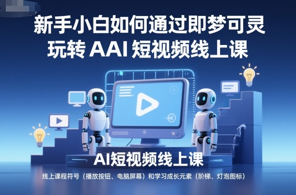 新手小白如何通过即梦可灵玩转AI短视频线上课-网赚副业网