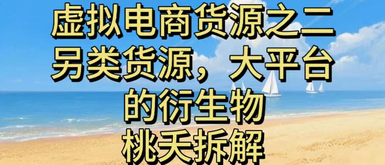 虚拟电商之二—另类的货源,大平台的衍生物-网赚副业网