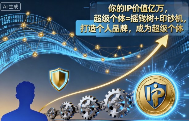 你的IP价值亿万，超级个体=摇钱树+印钞机，打造个人品牌，成为超级个体-网赚副业网