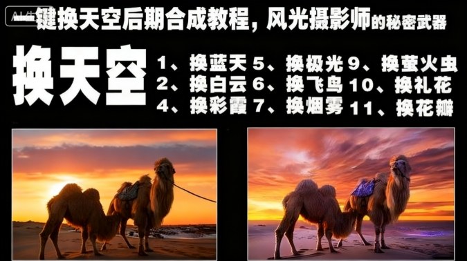 一键换天空后期合成教程,风光摄影师的秘密武器-网赚副业网