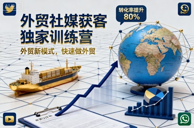 外贸社媒获客独家训练营,外贸新模式,快速做外贸-网赚副业网