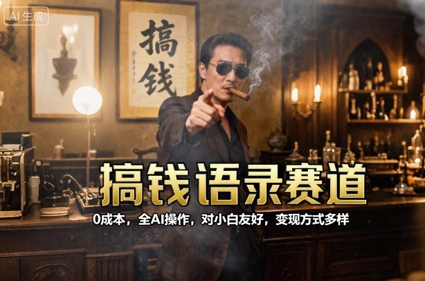 搞钱语录赛道,0成本,全AI操作,对小白友好,变现方式多样-网赚副业网