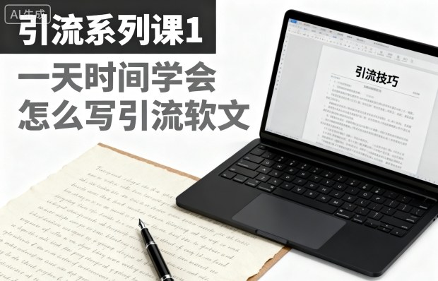 引流系列课1，一天时间学会怎么写引流软文-网赚副业网