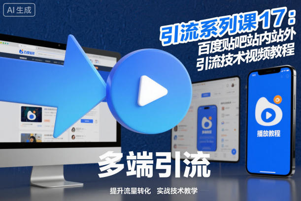 引流系列课17:百度贴吧站内站外引流技术视频教程-网赚副业网