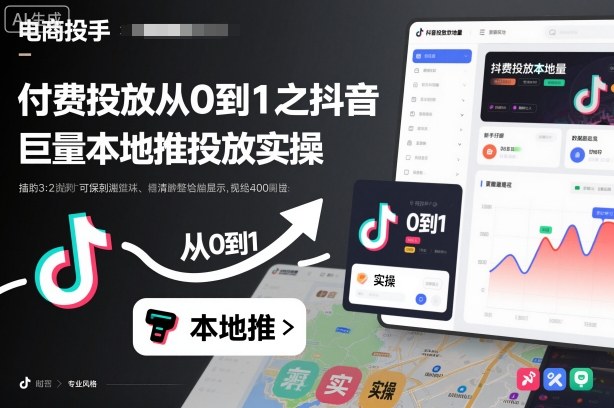 付费投放从0到1之抖音巨量本地推投放实操-网赚副业网