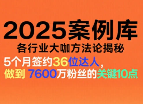 2025案例库,收录各行业大咖的方法论,各行业大咖方法论揭秘-网赚副业网