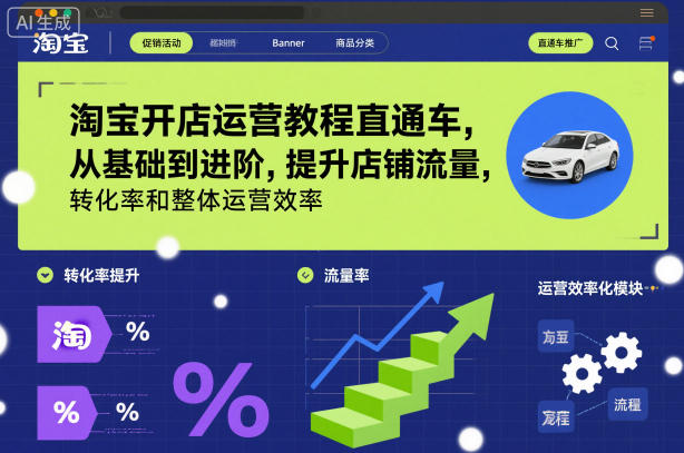 淘宝开店运营教程直通车,从基础到进阶,提升店铺流量,转化率和整体运营效率(更新11月)-网赚副业网