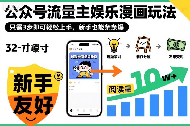 ‍‬⁢‍⁡‍‍⁡​⁣⁤‍‬⁡⁣⁢​⁣‍⁣‌‌⁢​⁡⁡‌​⁢⁣⁢​⁢‌​⁣‬​⁣‬‬⁣⁢​⁢⁣公众号流量主娱乐漫画玩法，只需3步即可轻松上手，新手也能条条爆-网赚副业网