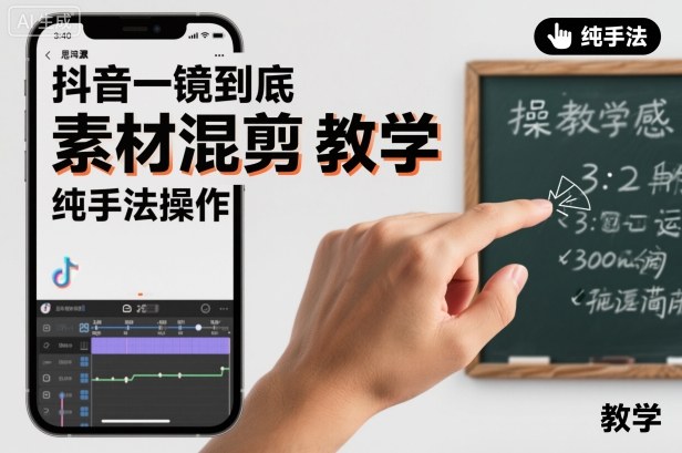 抖音一镜到底素材混剪教学,纯手法操作-网赚副业网
