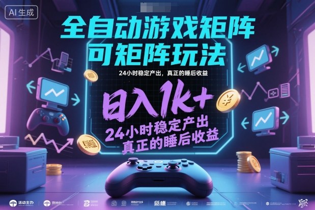 全自动游戏掘金,可矩阵操作,日入1k+,24小时稳定产出,真正的睡后收益【揭秘】-网赚副业网