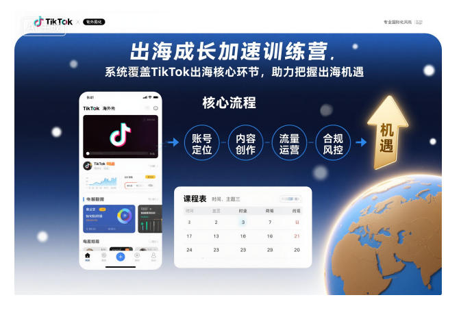 出海成长加速训练营，系统覆盖TikTok出海核心环节，助力把握出海机遇（更新）-网赚副业网