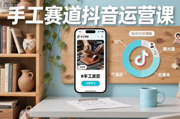 手工赛道抖音运营课,手工赛道流量运营-网赚副业网