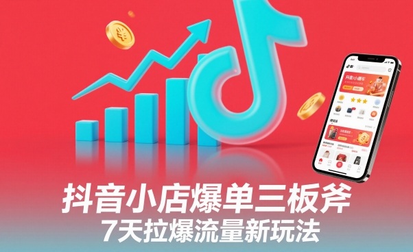 抖音小店爆单三板斧,7天拉爆流量新玩法-网赚副业网