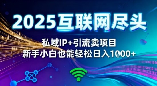 2025网创尽头王炸项目!私域IP+精准引流,新手小白在家躺賺日入1k,零经验也能上手【揭秘】-网赚副业网