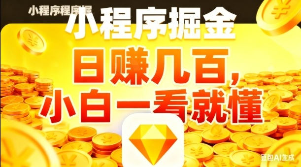 微信小程序掘金项目，日入几张，项目简单，小白一看就懂，5分钟就能学会上手操作【揭秘】-网赚副业网