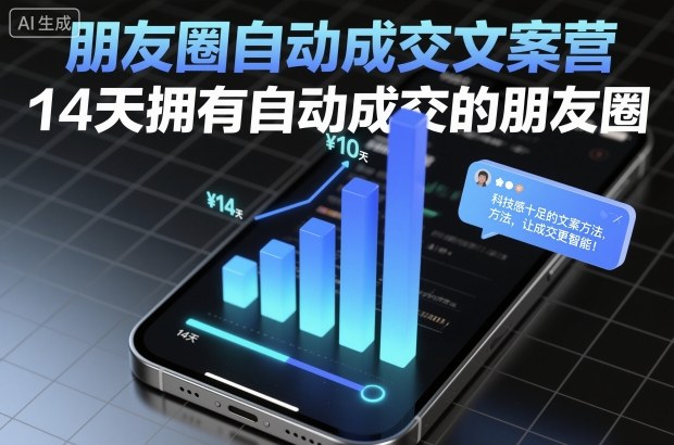 朋友圈自动成交文案营,14天拥有自动成交的朋友圈-网赚副业网