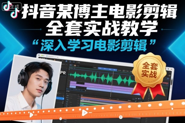 抖音某博主电影剪辑全套实战教学,深入学习电影剪辑-网赚副业网