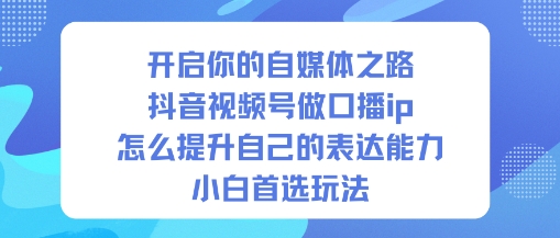开启你的自媒体之路,抖音视频号做口播ip,怎么提升自己的表达能力,小白首选玩法-网赚副业网