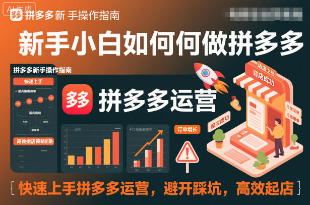 新手小白如何做拼多多,快速上手拼多多运营,避开踩坑,高效起店-网赚副业网