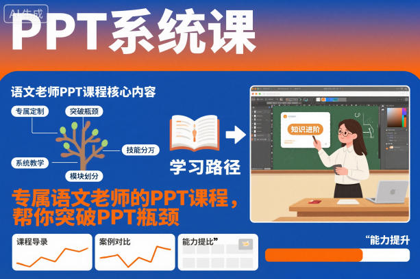 PPT系统课,专属语文老师的PPT课程,帮你突破PPT瓶颈-网赚副业网