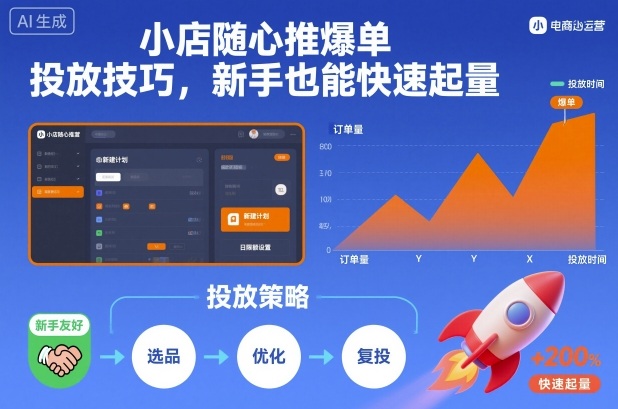小店随心推爆单投放技巧,新手也能快速起量-网赚副业网