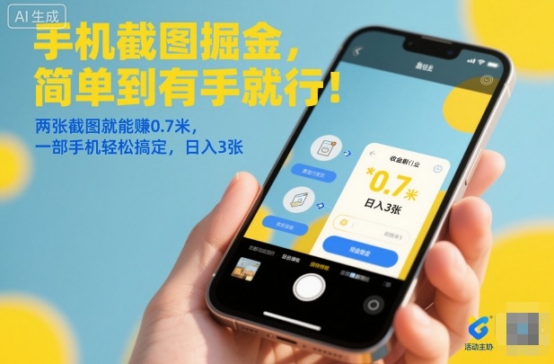 手机截图掘金,简单到有手就行!两张截图就能賺0.7米,一部手机轻松搞定,日入3张【揭秘】-网赚副业网