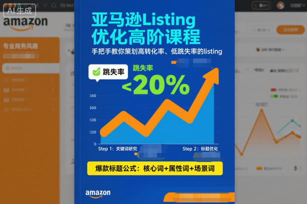 亚马逊Listing优化高阶课程，手把手教你策划高转化率、低跳失率的listing-网赚副业网
