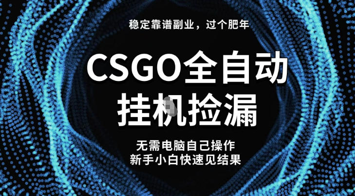 【稳定副业】全球最热门游戏CSGO全自动捡漏,最新玩法,新手小白日入5张+【揭秘】-网赚副业网