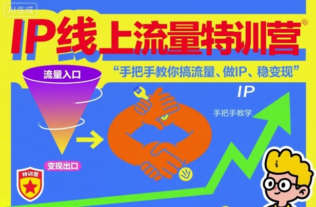 IP线上流量特训营，手把手教你搞流量、做IP、稳变现-网赚副业网