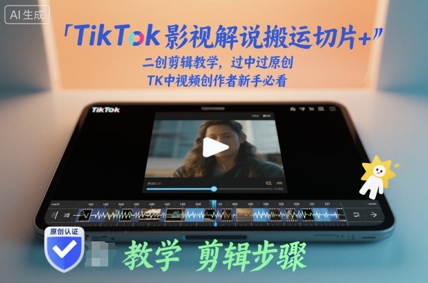 TikTok影视解说搬运切片+二创剪辑教学,过中过原创,TK中视频创作者新手必看-网赚副业网