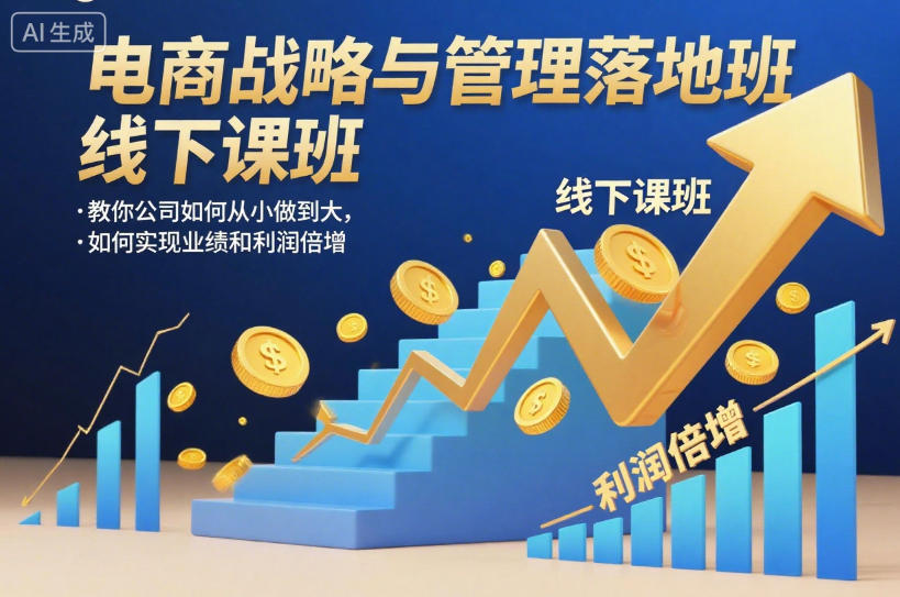 电商战略与管理落地班线下课,教你公司如何从小做到大,如何实现业绩和利润倍增【录音】-网赚副业网