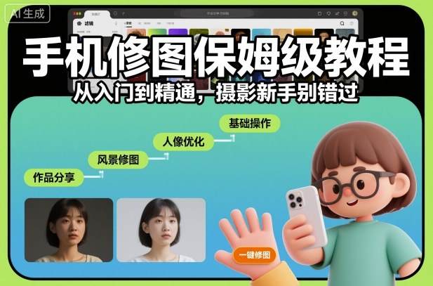 手机修图保姆级教程,从入门到精通,摄影新手别错过-网赚副业网
