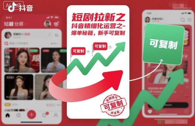 短剧拉新之抖音精细化运营之爆单秘籍,新手可复制-网赚副业网