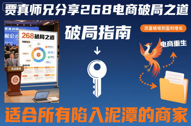 贾真师兄分享268电商破局之道-适合所有陷入泥潭的商家-网赚副业网
