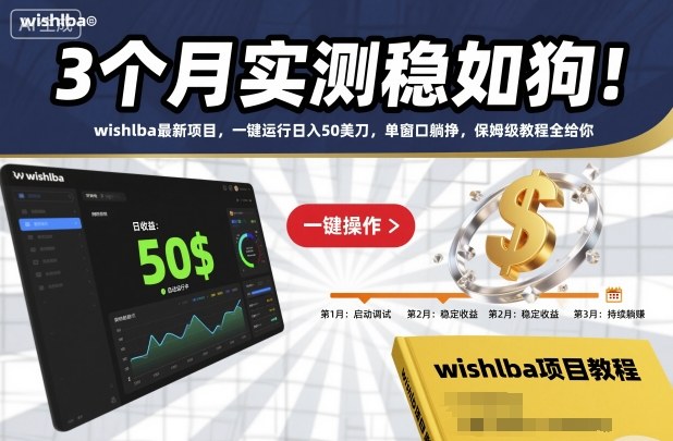 3个月实测稳如狗!wishlba最新项目,一键运行日入50美刀,单窗口躺挣,保姆级教程全给你【揭秘】-网赚副业网