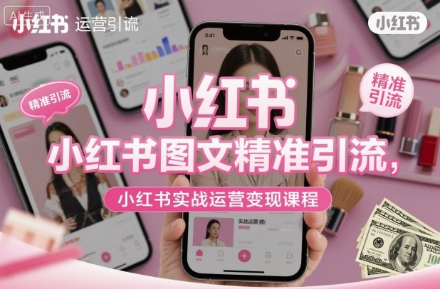 小红书图文精准引流,小红书实战运营变现课程-网赚副业网