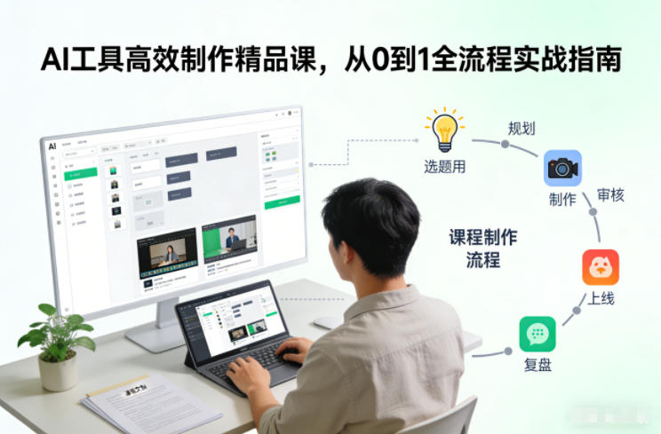 AI工具高效制作精品课，从0到1全流程实战指南-网赚副业网