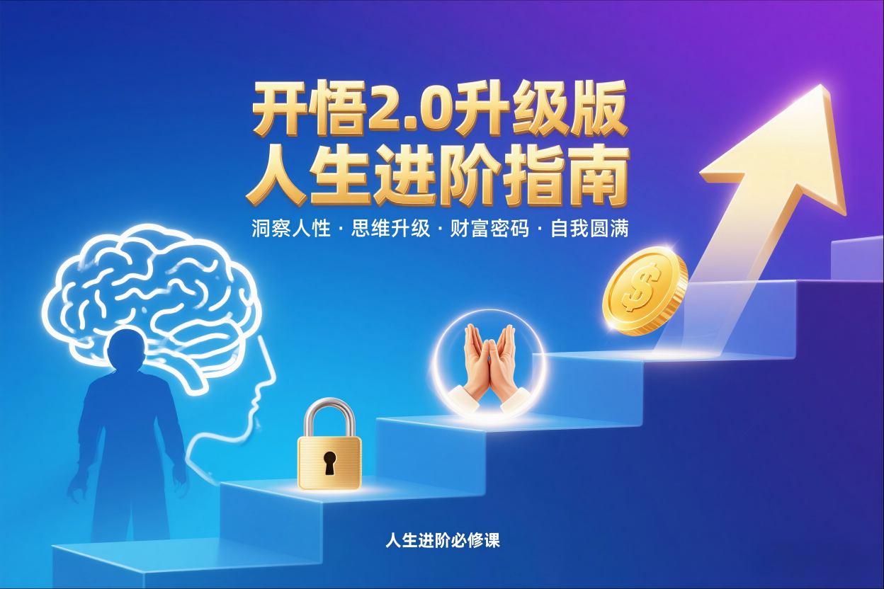 开悟2.0升级版人生进阶指南,洞察人性-思维升级-财富密码-自我圆满-网赚副业网