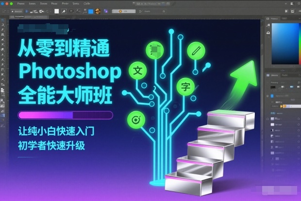 从零到精通Photoshop全能大师班，让纯小白快速入门，初学者快速升级-网赚副业网