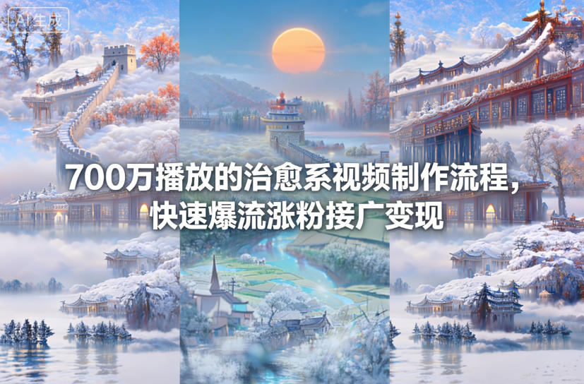 700万播放的治愈系视频制作流程,快速爆流涨粉接广变现-网赚副业网